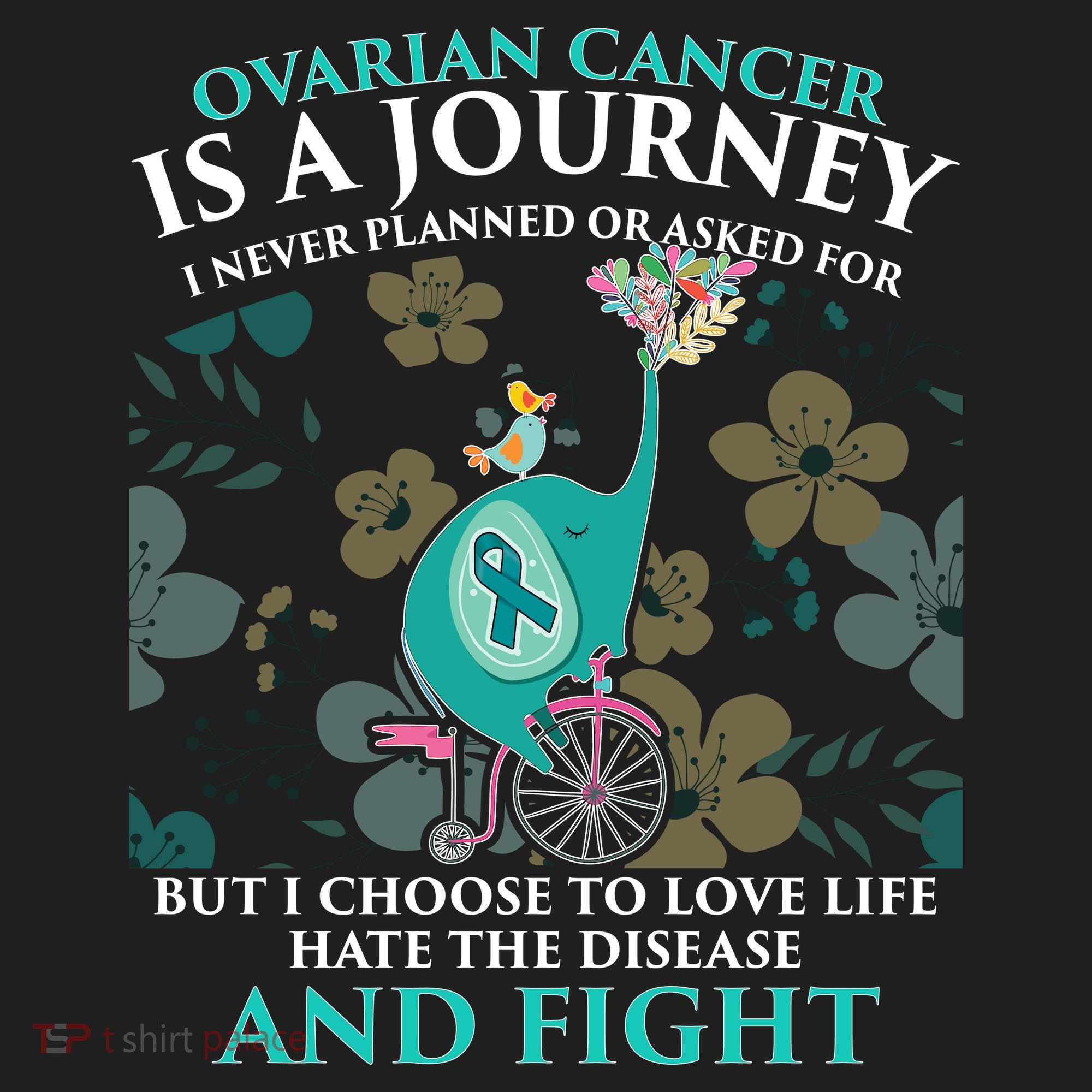Ovarian Cancer Is A Journey Elephant Urban Oversized Heavyweight T-Shirt