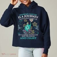 Ovarian Cancer Is A Journey Elephant Ladies Heavyweight Boxy Pullover Hoodie thumb 0