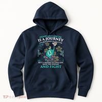 Ovarian Cancer Is A Journey Elephant Hoodie thumb 0