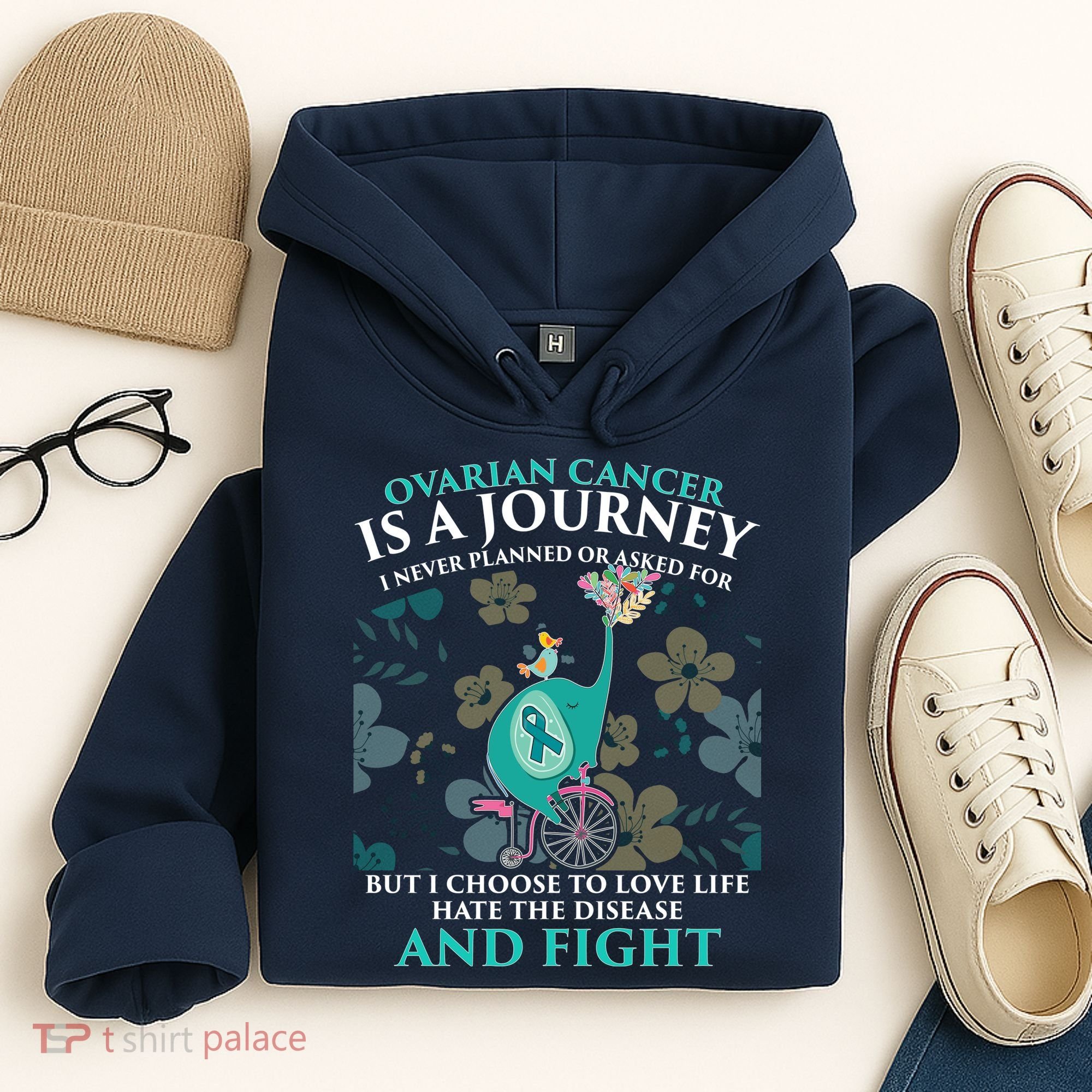 Ovarian Cancer Is A Journey Elephant Hoodie