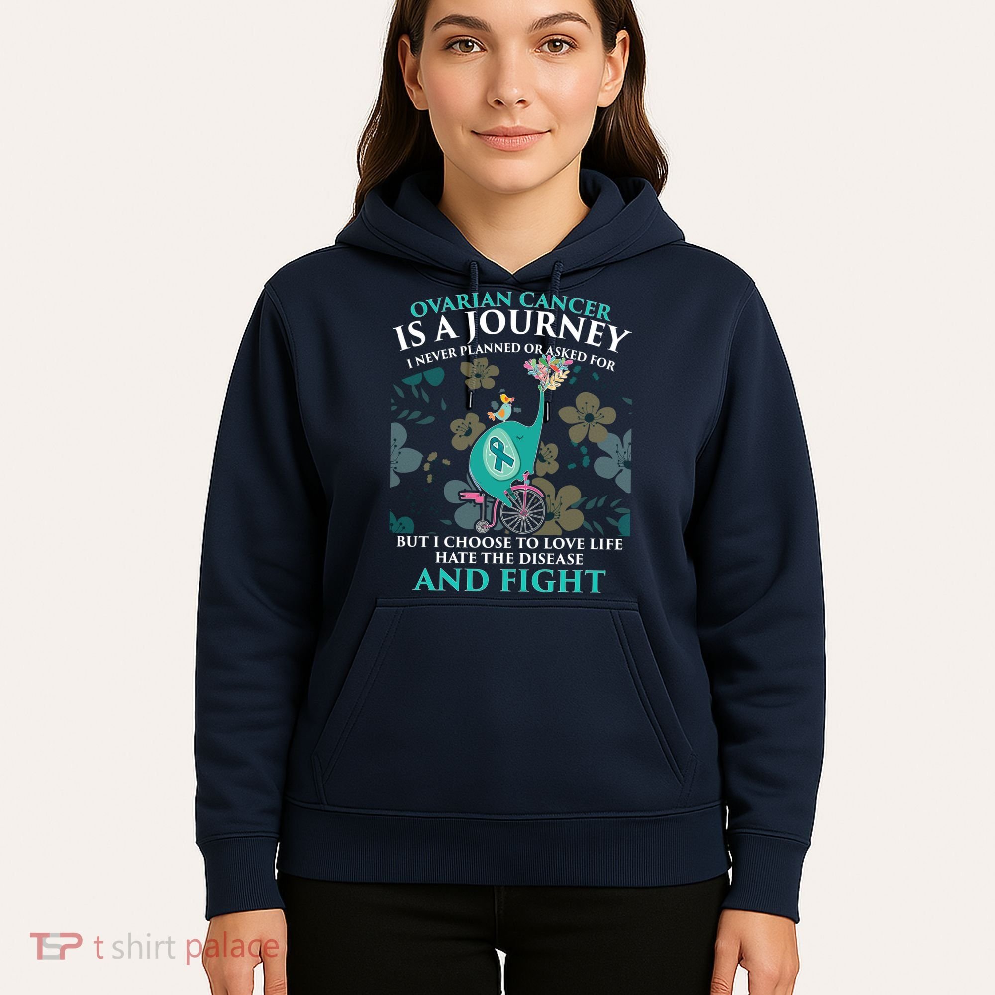 Ovarian Cancer Is A Journey Elephant Hoodie
