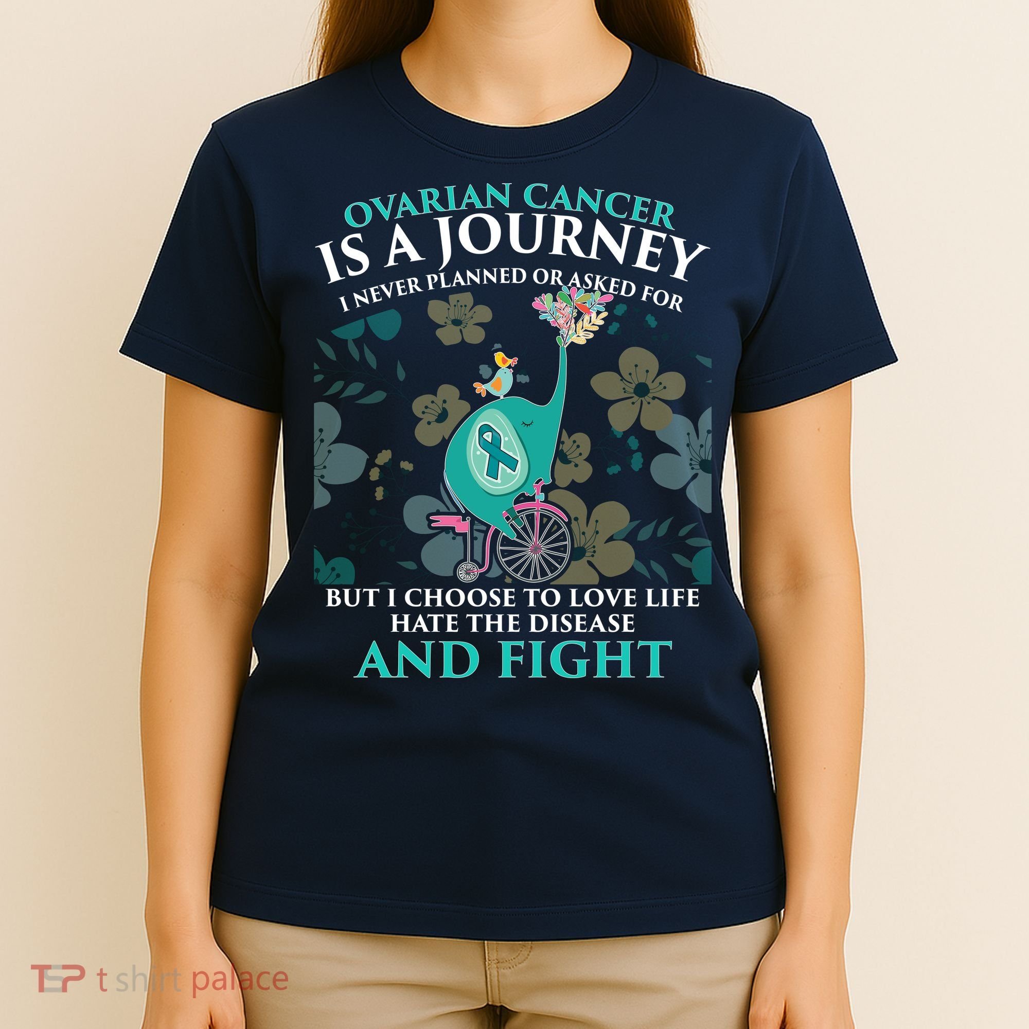 Ovarian Cancer Is A Journey Elephant T-Shirt