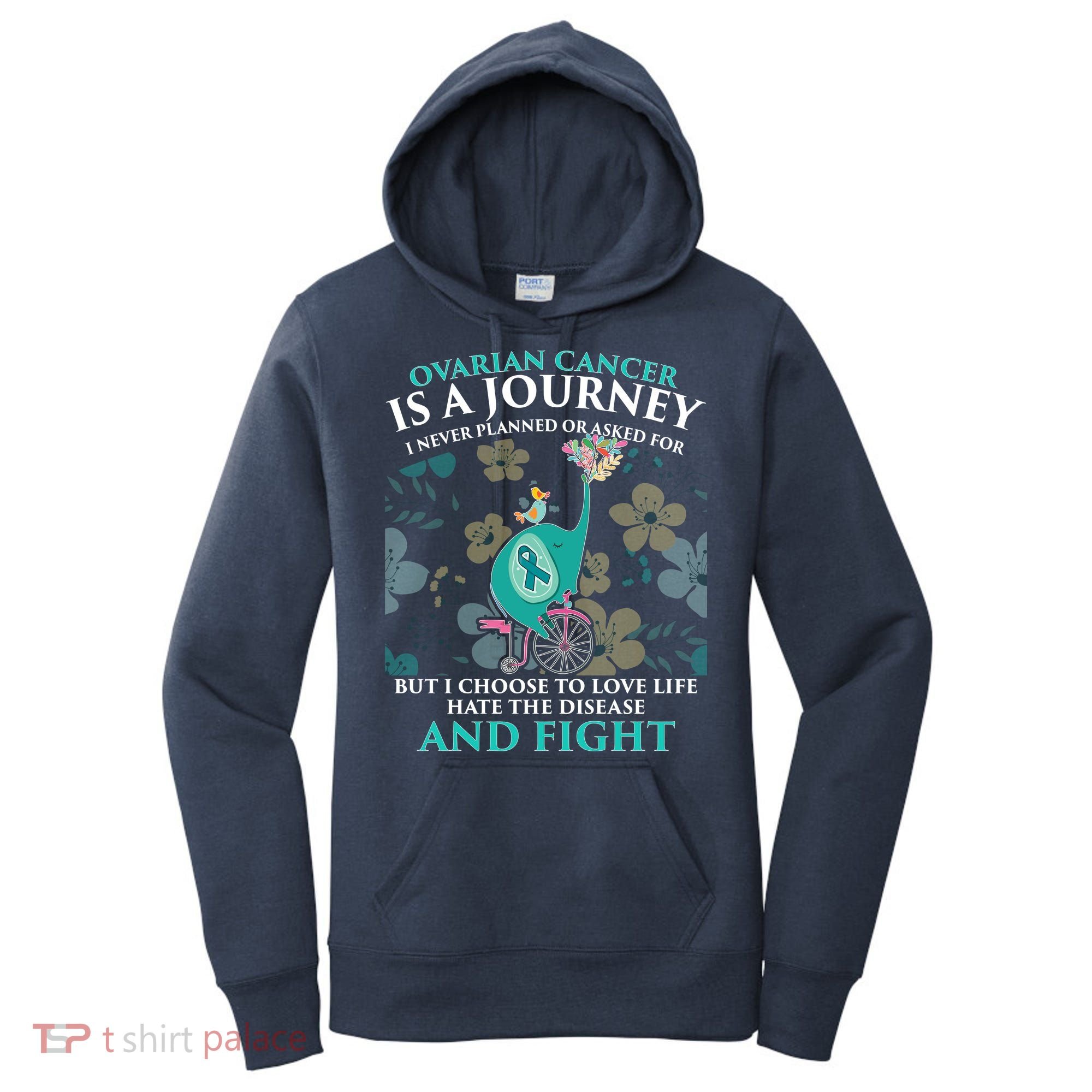 Ovarian Cancer Is A Journey Elephant Women's Hoodie