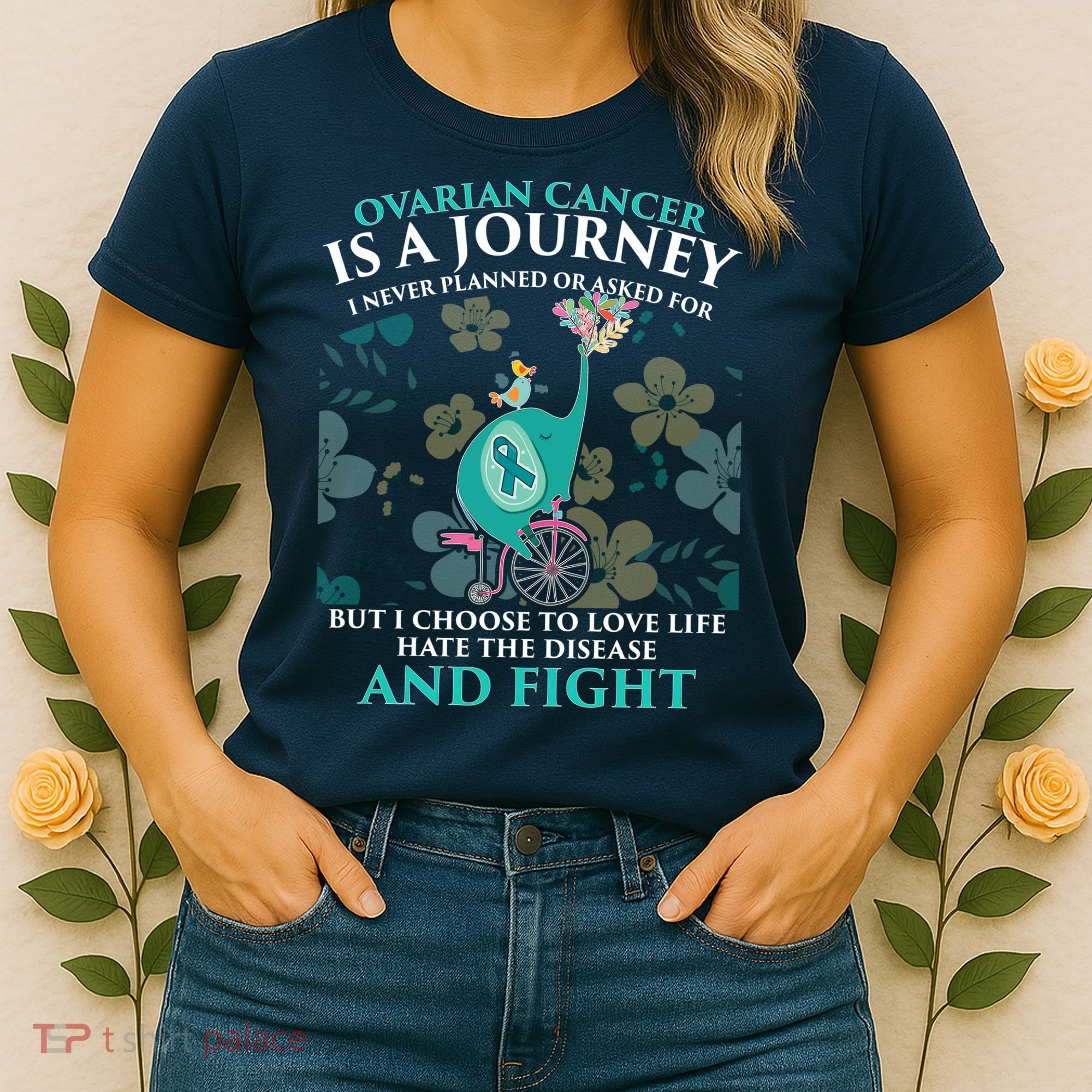 Ovarian Cancer Is A Journey Elephant Women's T-Shirt