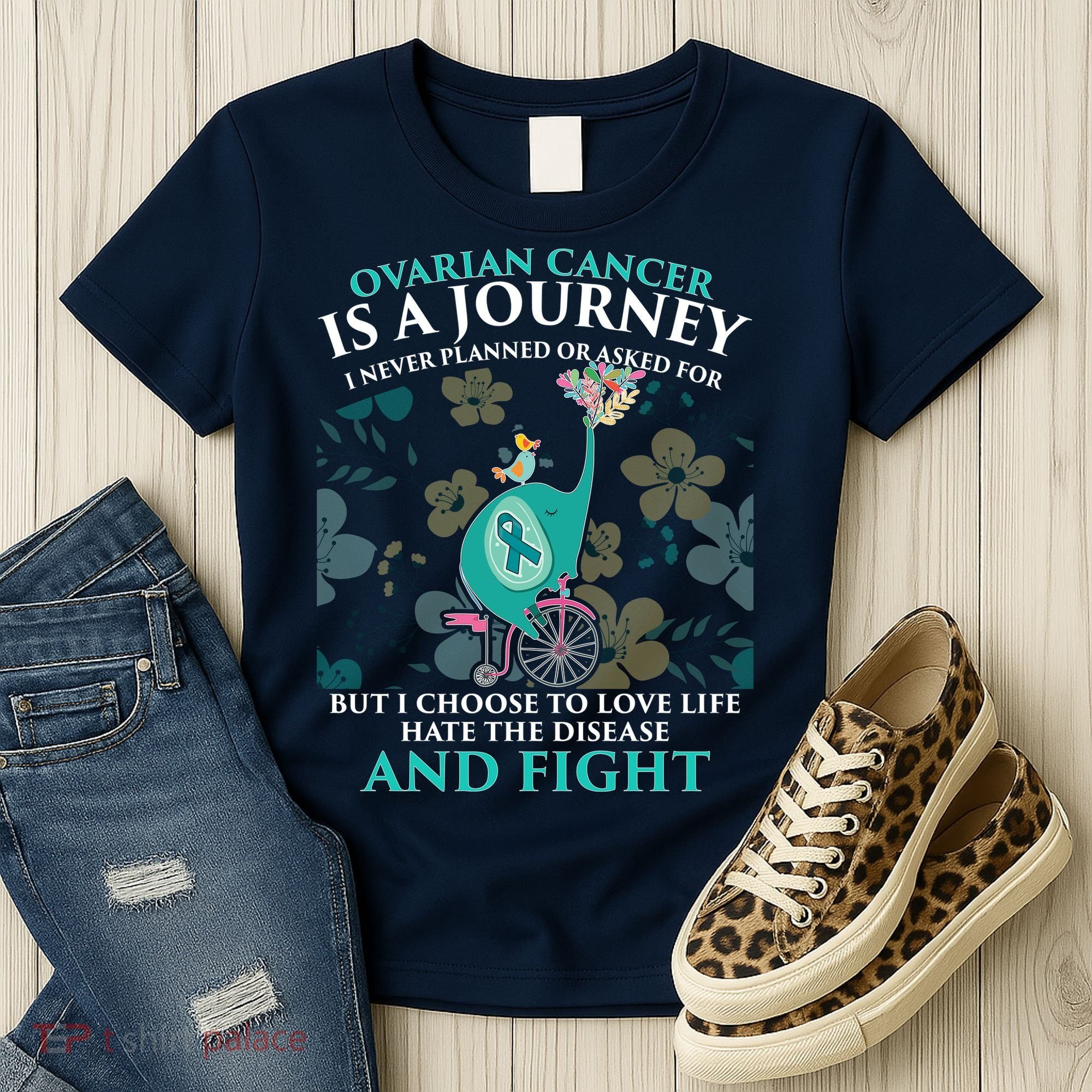 Ovarian Cancer Is A Journey Elephant Women's T-Shirt