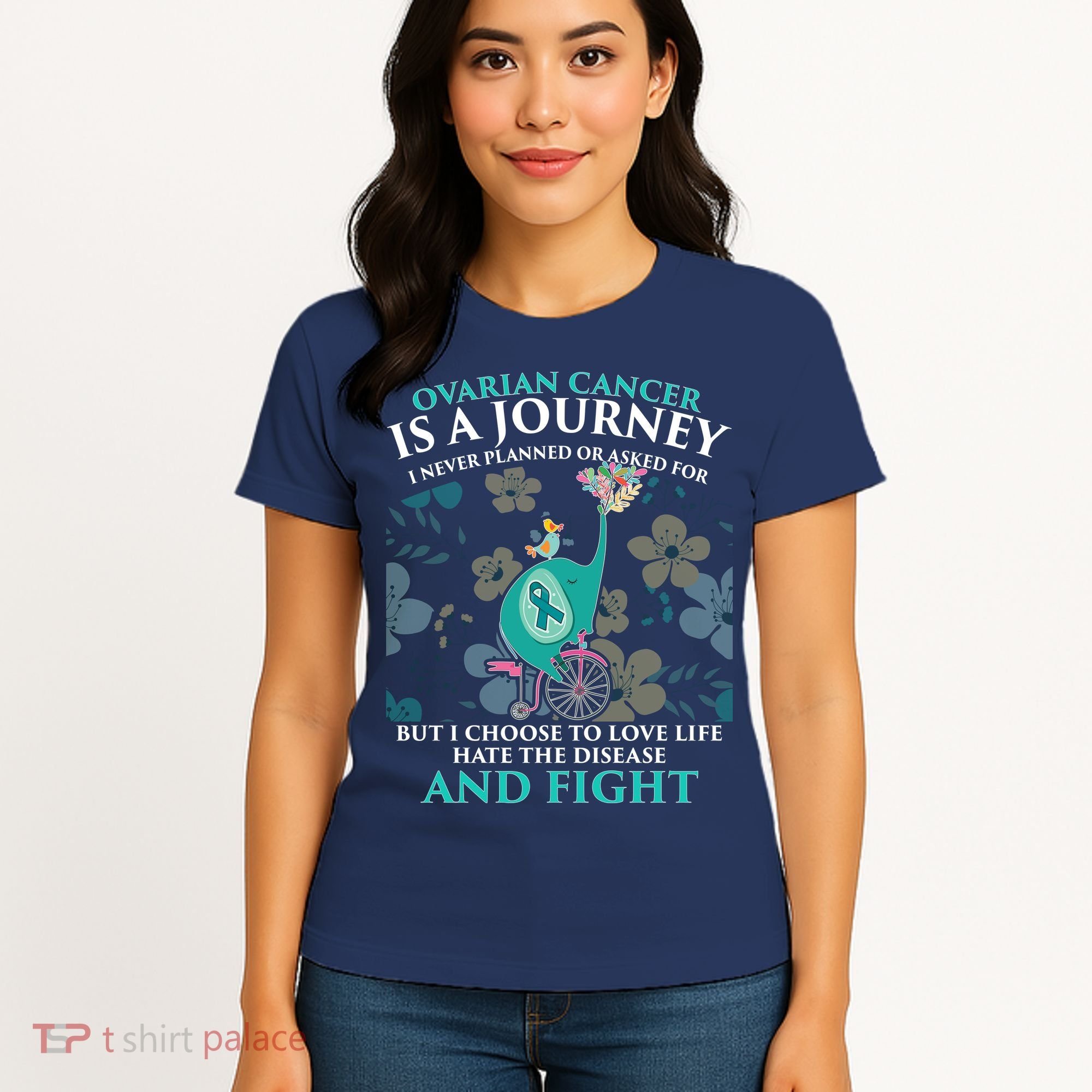 Ovarian Cancer Is A Journey Elephant Women's T-Shirt