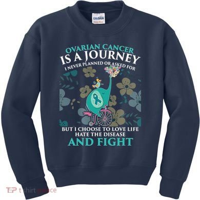 Ovarian Cancer Is A Journey Elephant Kids Sweatshirt