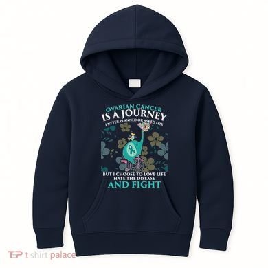 Ovarian Cancer Is A Journey Elephant Kids Hoodie
