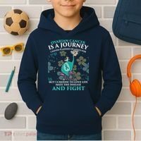 Ovarian Cancer Is A Journey Elephant Kids Hoodie thumb 2