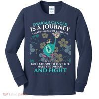 Ovarian Cancer Is A Journey Elephant Kids Long Sleeve Shirt thumb 0