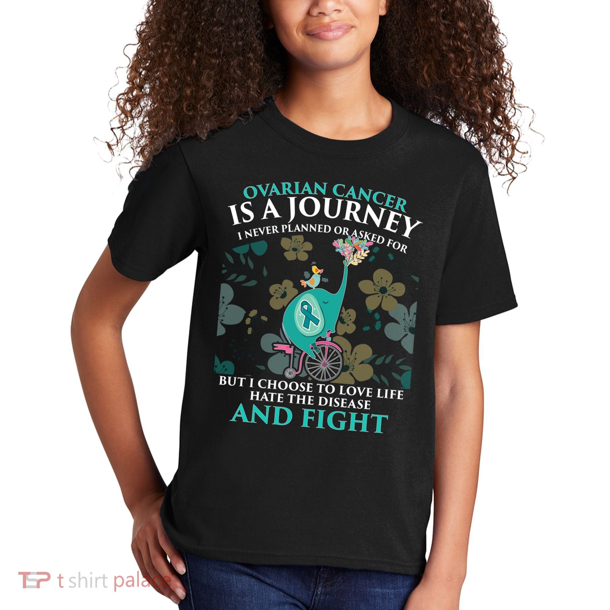 Ovarian Cancer Is A Journey Elephant Kids T-Shirt