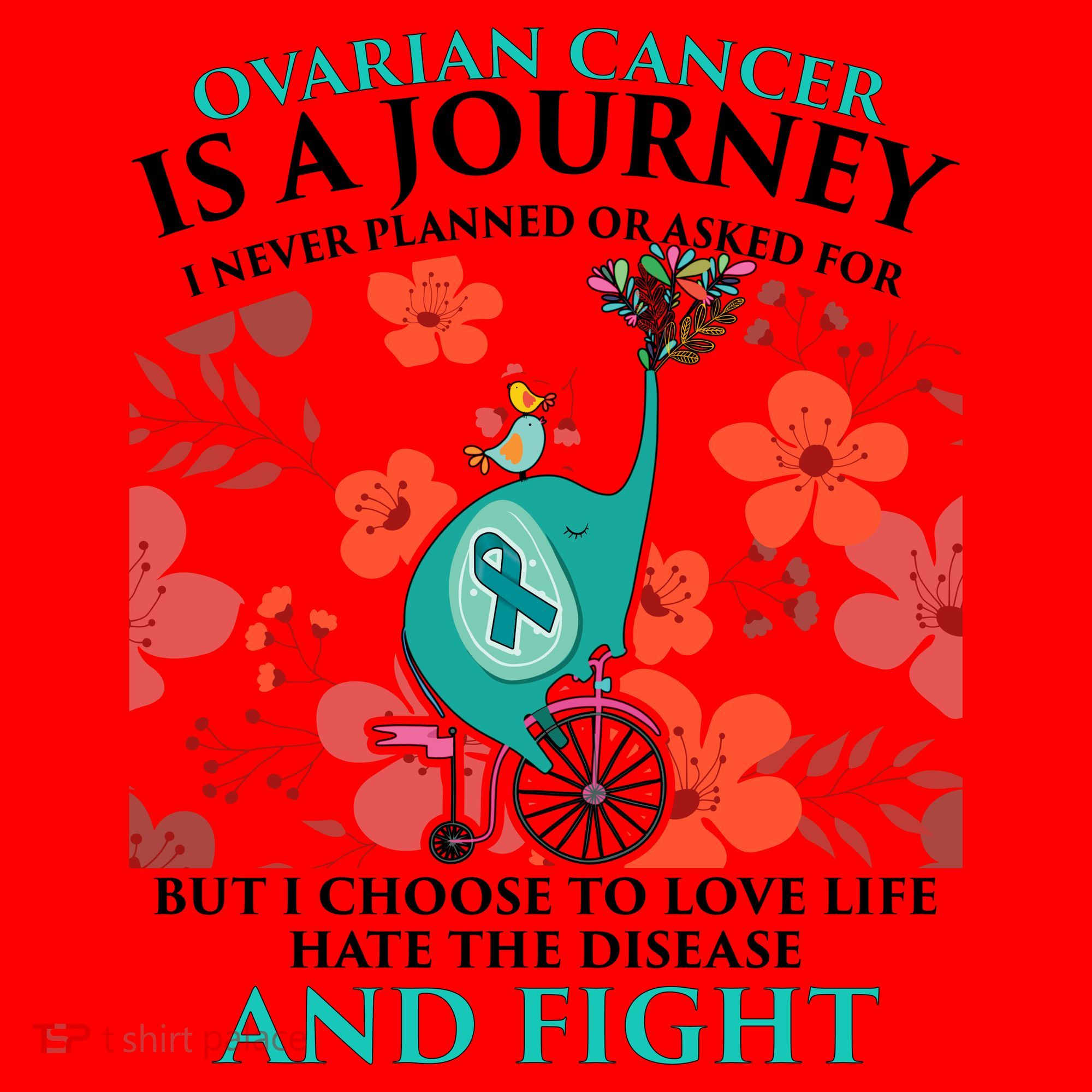 Ovarian Cancer Is A Journey Elephant Santa Hat