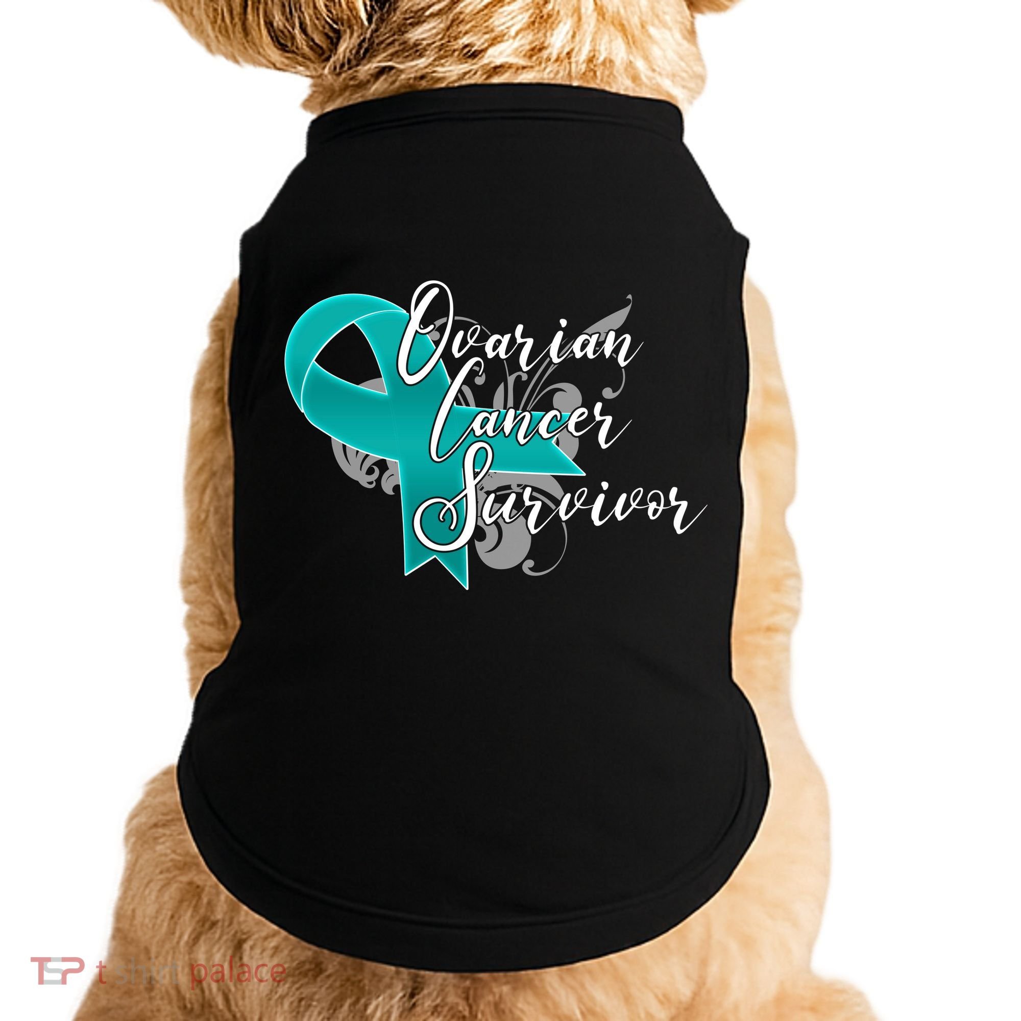 Ovarian Cancer Survivor Awareness Ribbon Doggie Tank