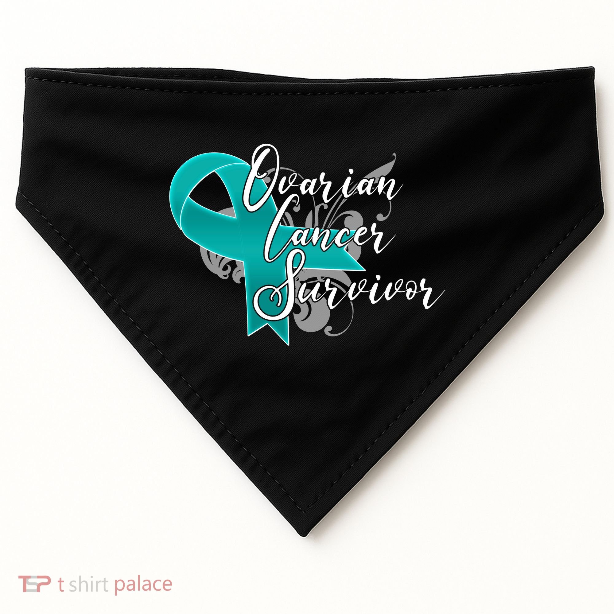 Ovarian Cancer Survivor Awareness Ribbon USA-Made Doggie Bandana