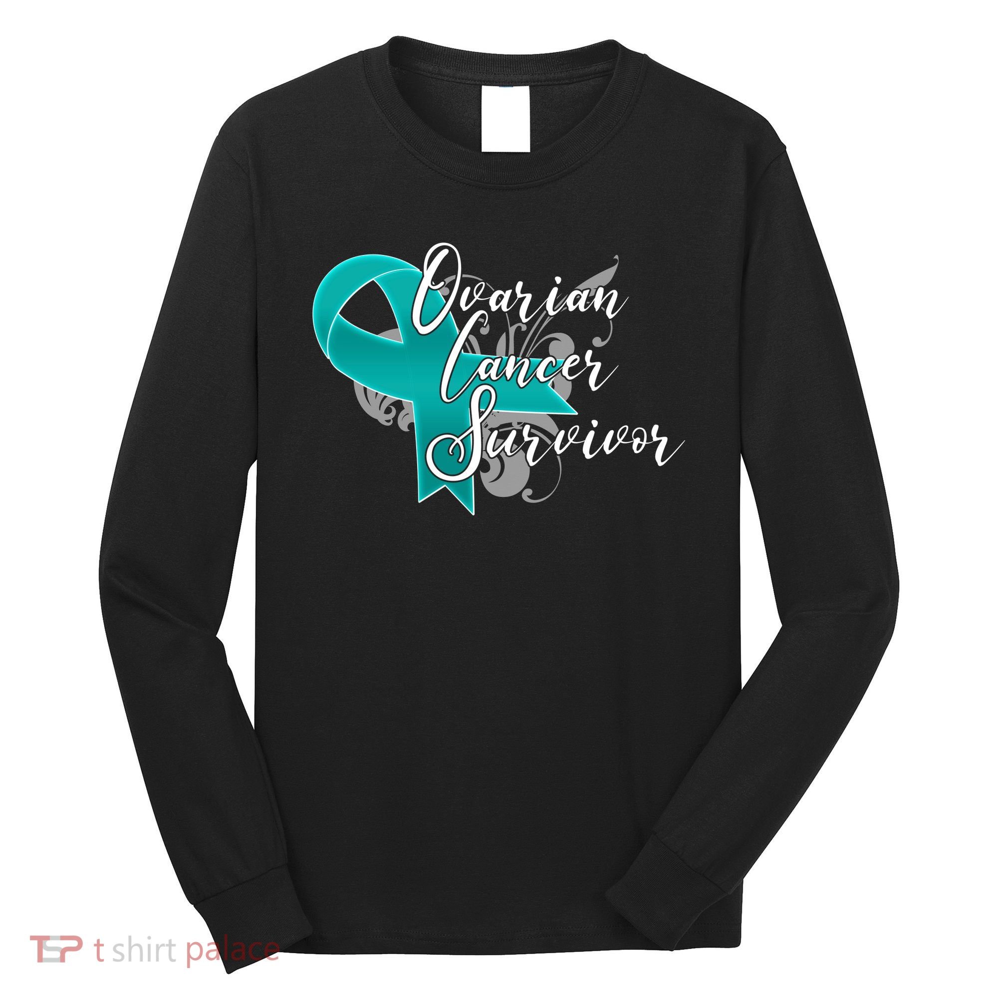 Ovarian Cancer Survivor Awareness Ribbon Long Sleeve Shirt