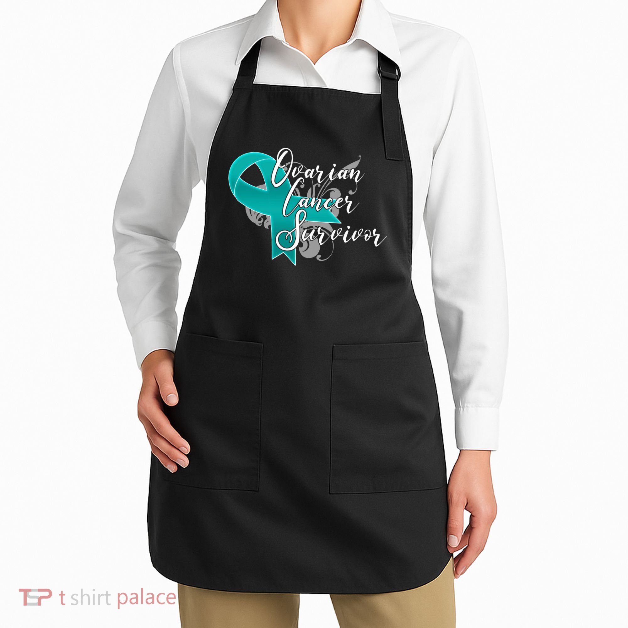 Ovarian Cancer Survivor Awareness Ribbon Apron