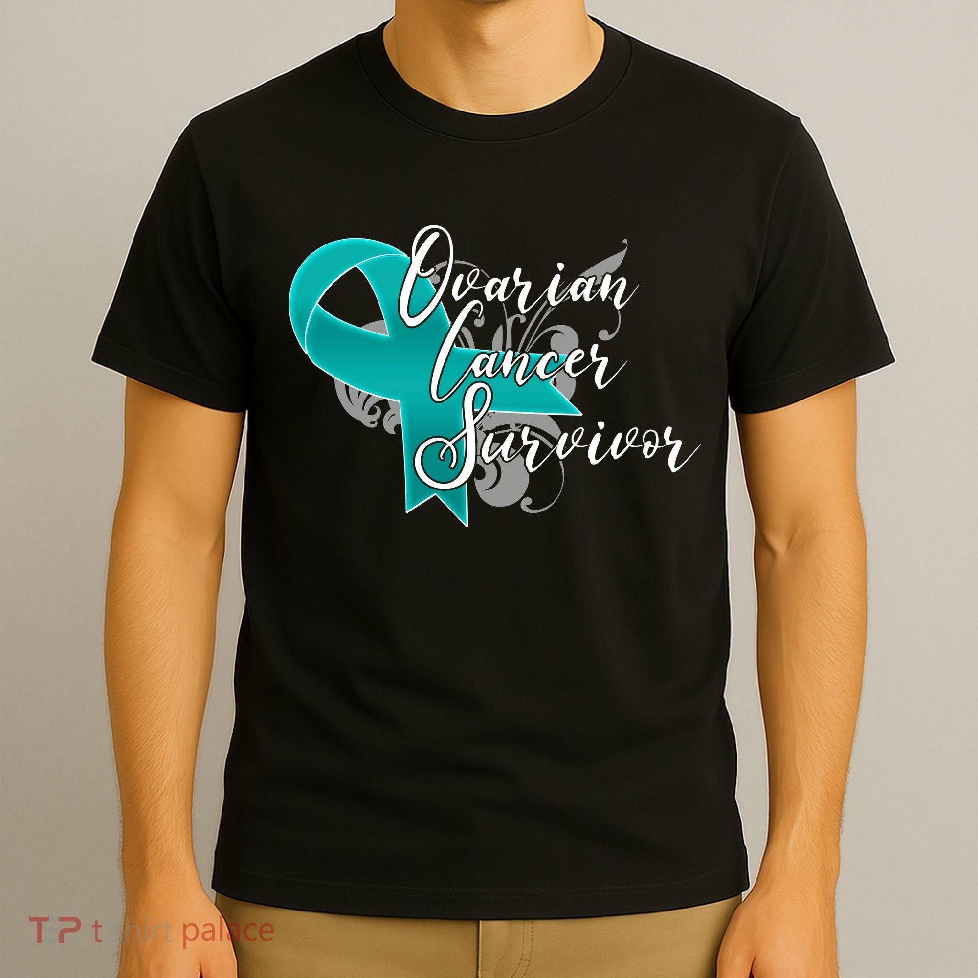 Ovarian Cancer Survivor Awareness Ribbon T-Shirt