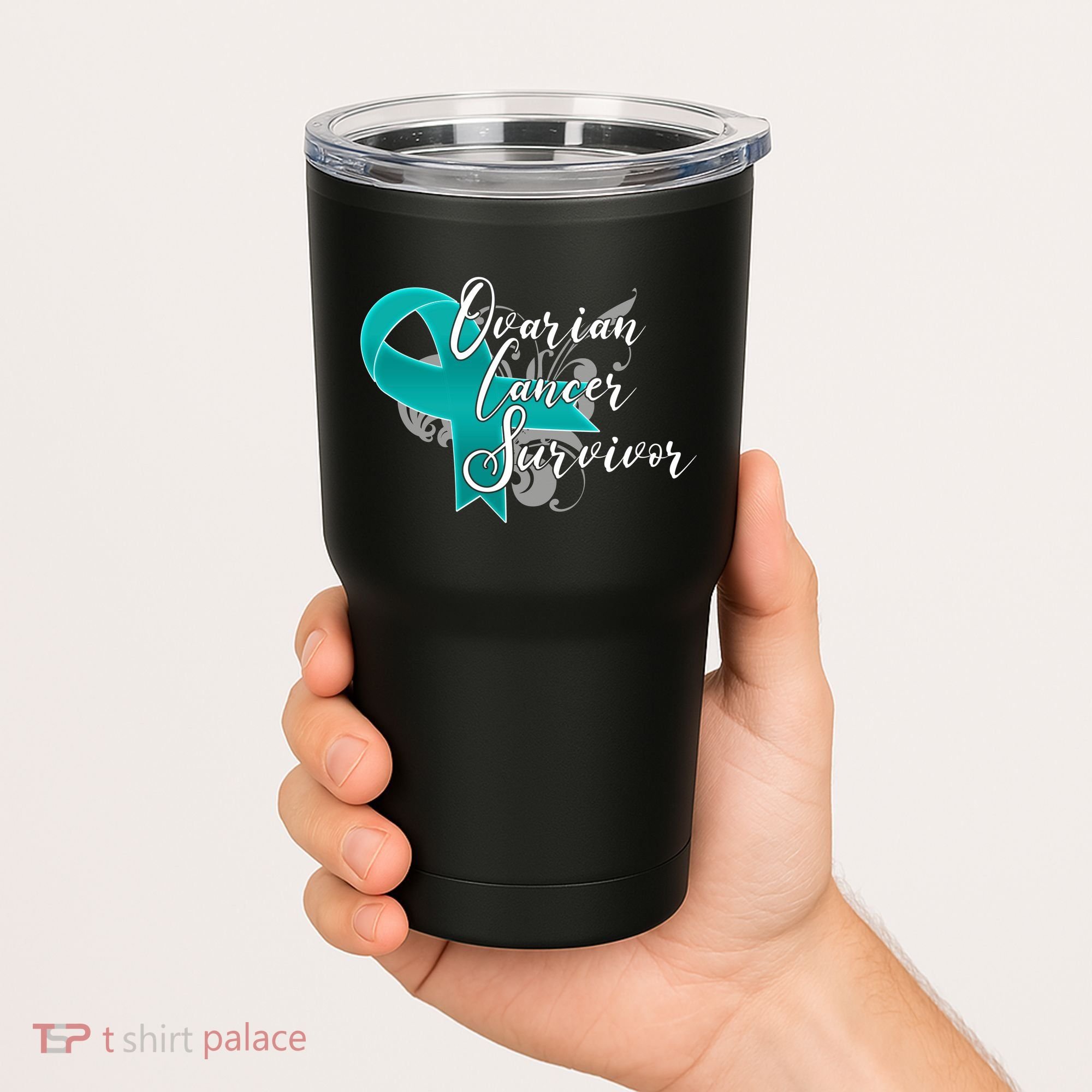 Ovarian Cancer Survivor Awareness Ribbon Tumbler
