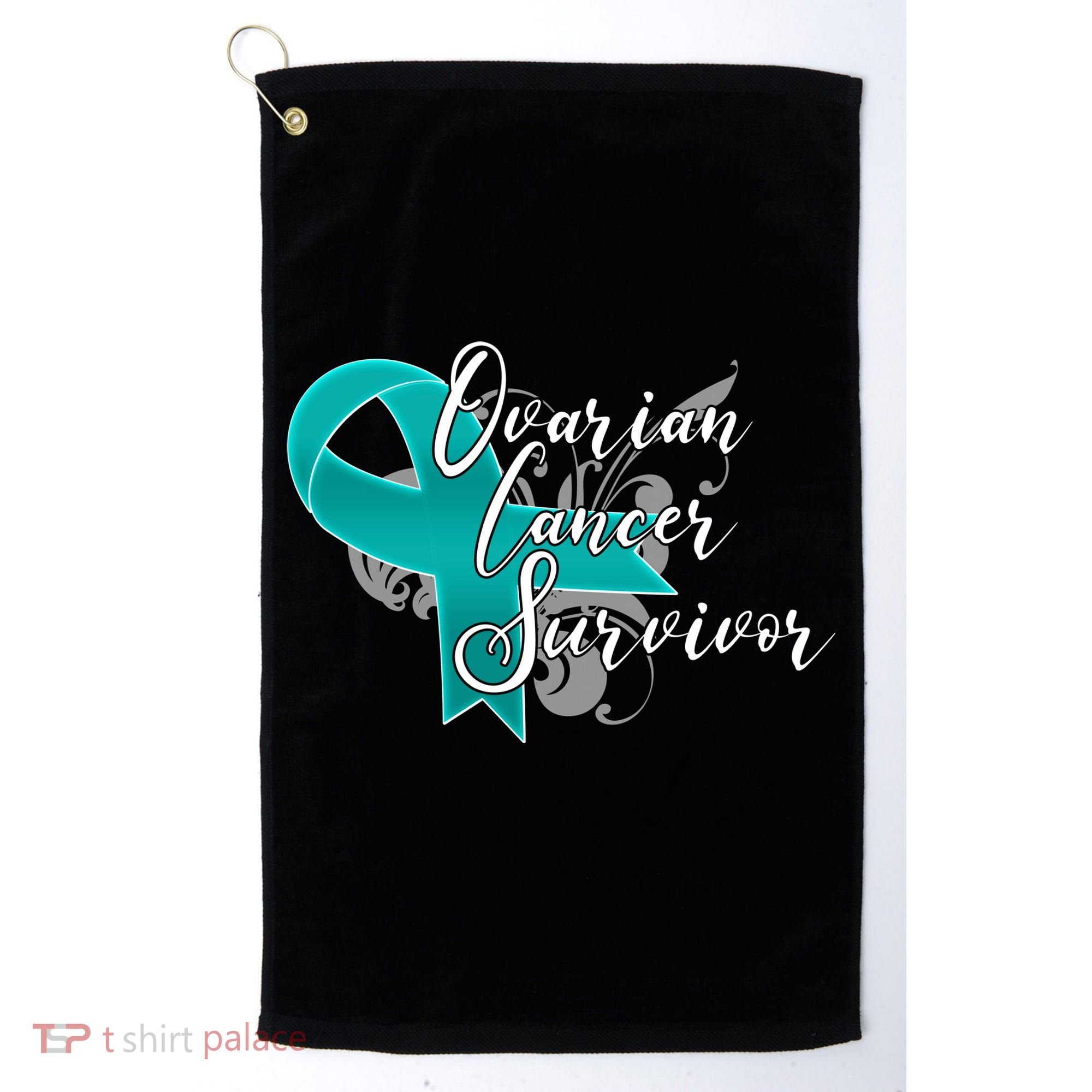 Ovarian Cancer Survivor Awareness Ribbon Golf Towel