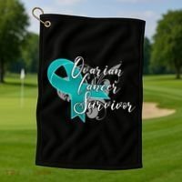 Ovarian Cancer Survivor Awareness Ribbon Golf Towel thumb 1