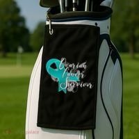 Ovarian Cancer Survivor Awareness Ribbon Golf Towel thumb 2