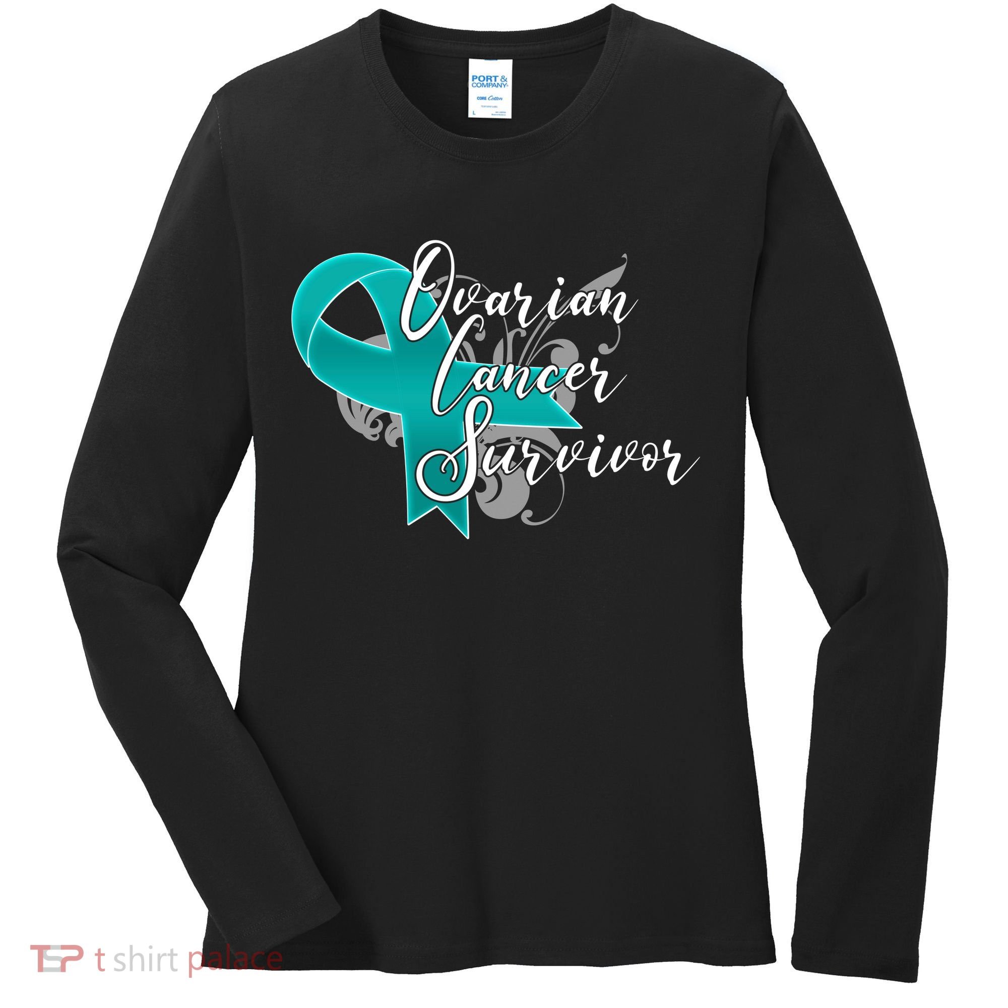 Ovarian Cancer Survivor Awareness Ribbon Women's Long Sleeve Shirt