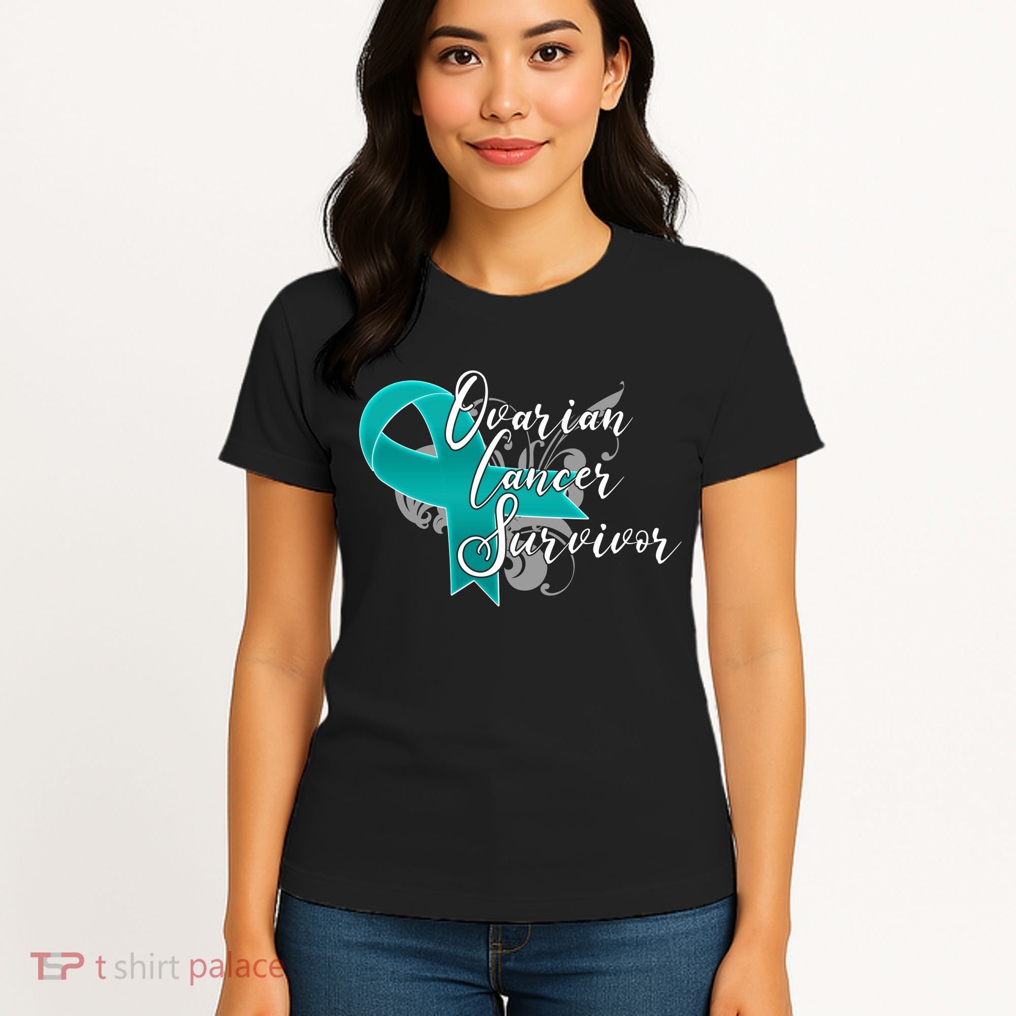 Ovarian Cancer Survivor Awareness Ribbon Women's T-Shirt