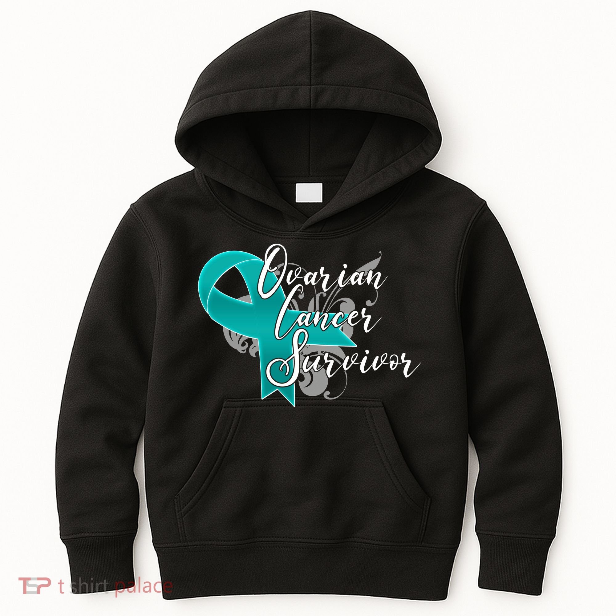 Ovarian Cancer Survivor Awareness Ribbon Kids Hoodie