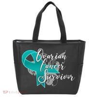 Ovarian Cancer Survivor Awareness Ribbon Tote Bag thumb 0