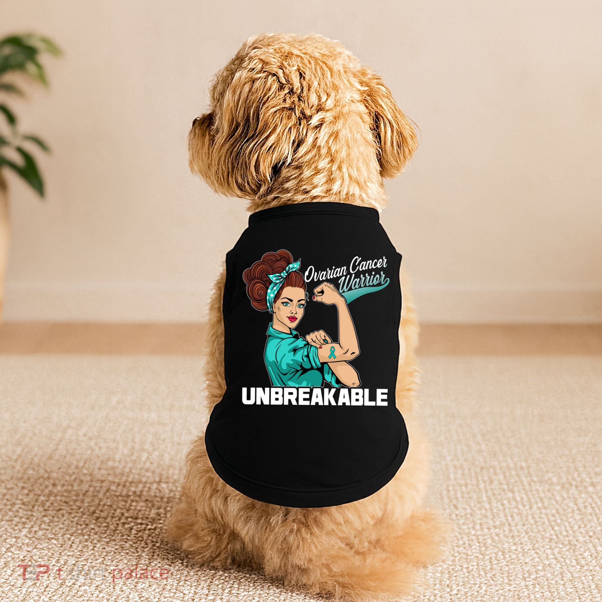 Ovarian Cancer Warrior Unbreakable Doggie Tank