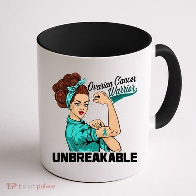 Ovarian Cancer Warrior Unbreakable Coffee Mug back