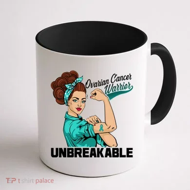 Ovarian Cancer Warrior Unbreakable Coffee Mug back