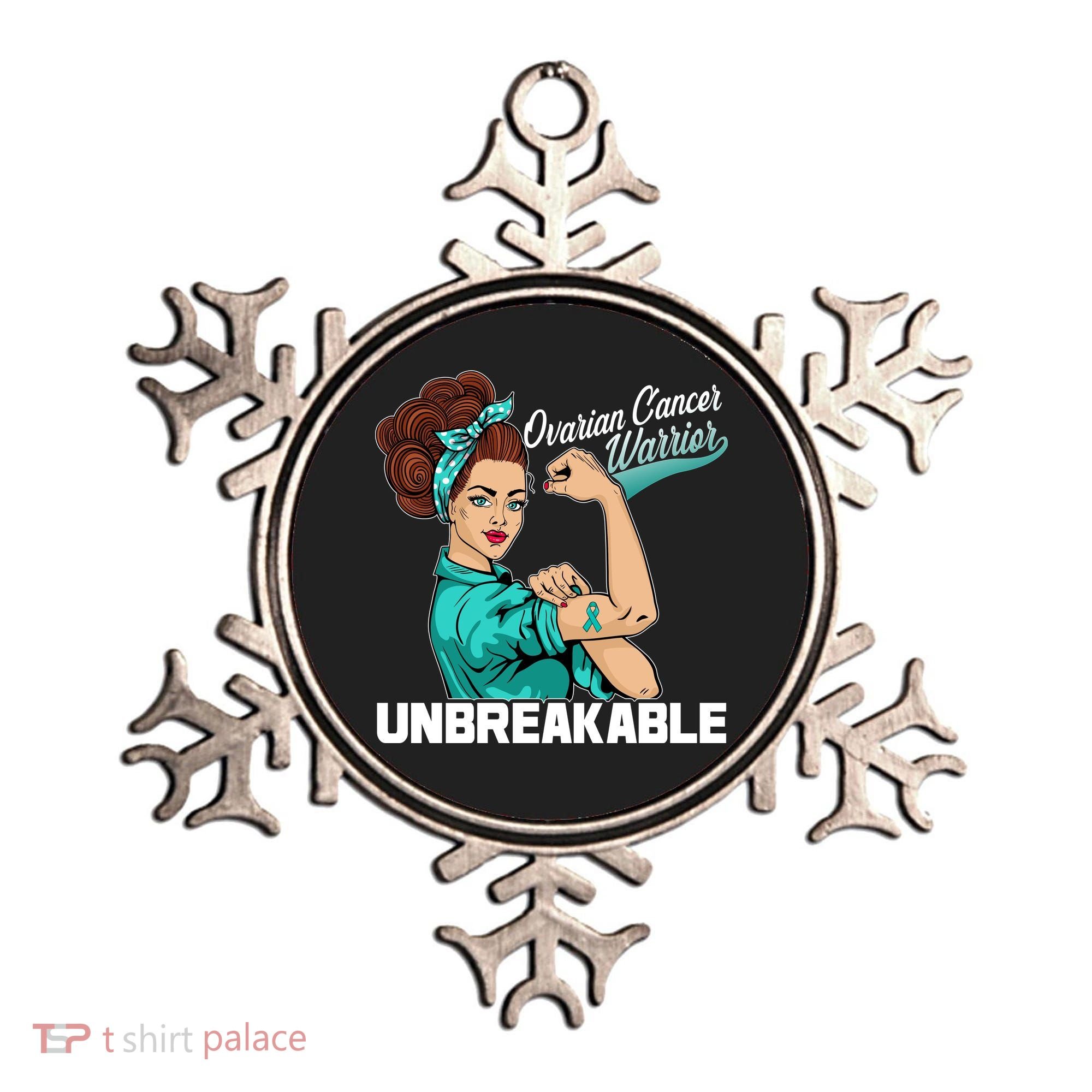 Ovarian Cancer Warrior Unbreakable Ornament