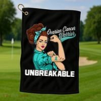 Ovarian Cancer Warrior Unbreakable Golf Towel thumb 1