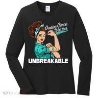Ovarian Cancer Warrior Unbreakable Women's Long Sleeve Shirt thumb 0