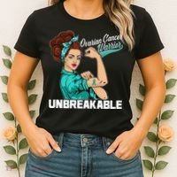 Ovarian Cancer Warrior Unbreakable Women's T-Shirt thumb 2
