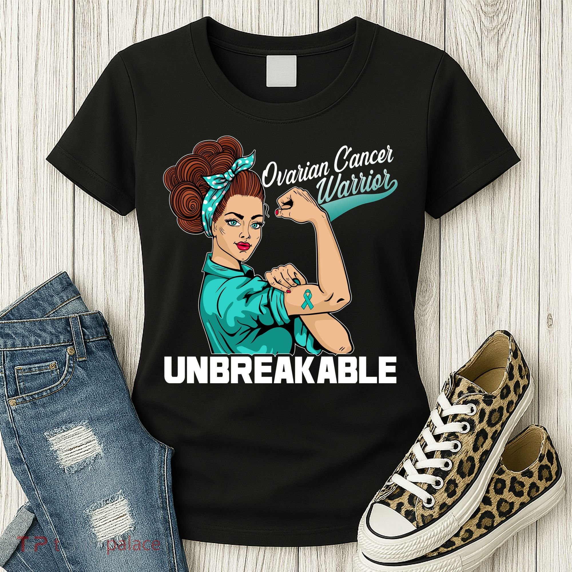 Ovarian Cancer Warrior Unbreakable Women's T-Shirt