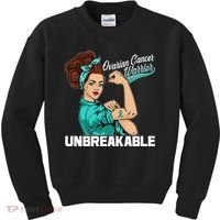 Ovarian Cancer Warrior Unbreakable Kids Sweatshirt thumb 0
