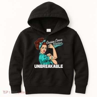 Ovarian Cancer Warrior Unbreakable Kids Hoodie