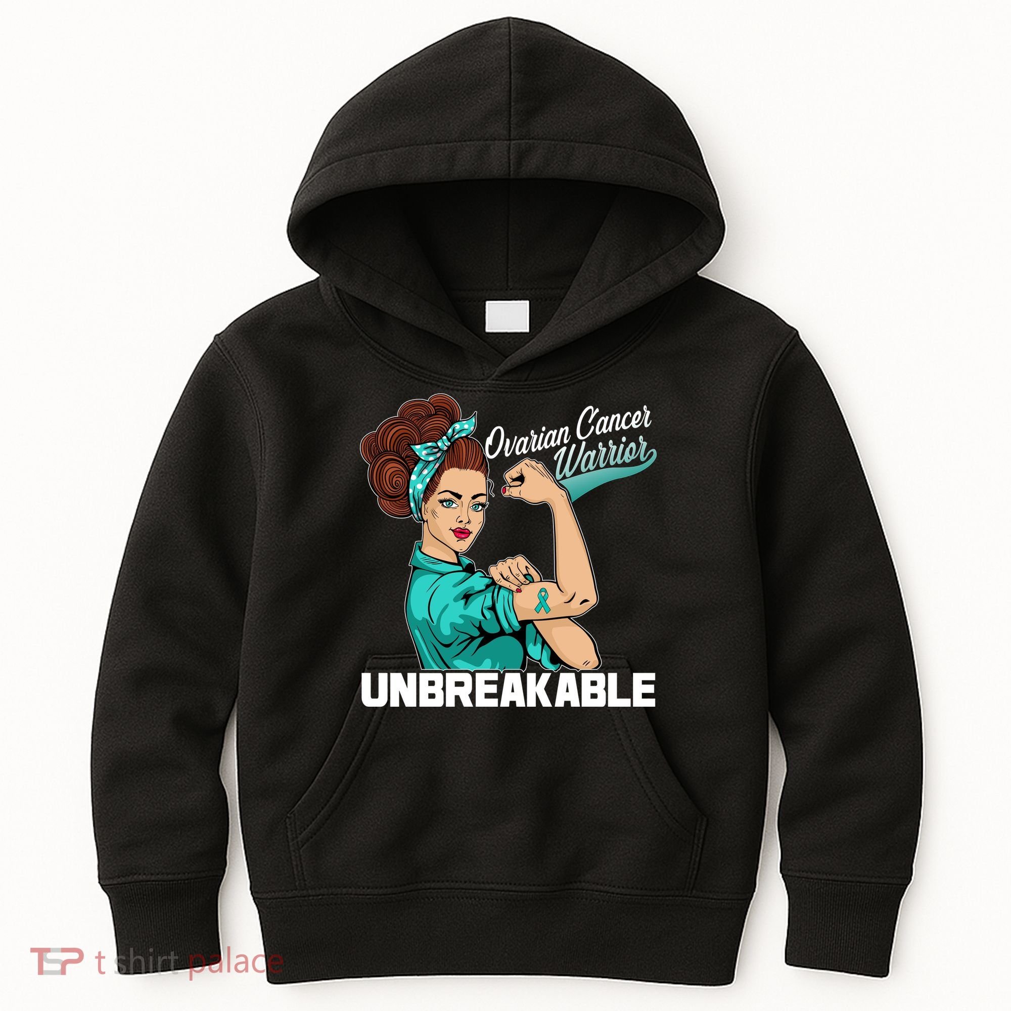 Ovarian Cancer Warrior Unbreakable Kids Hoodie