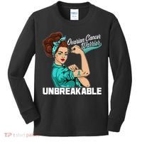 Ovarian Cancer Warrior Unbreakable Kids Long Sleeve Shirt thumb 0