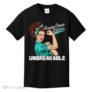 Ovarian Cancer Warrior Unbreakable Kids T-Shirt