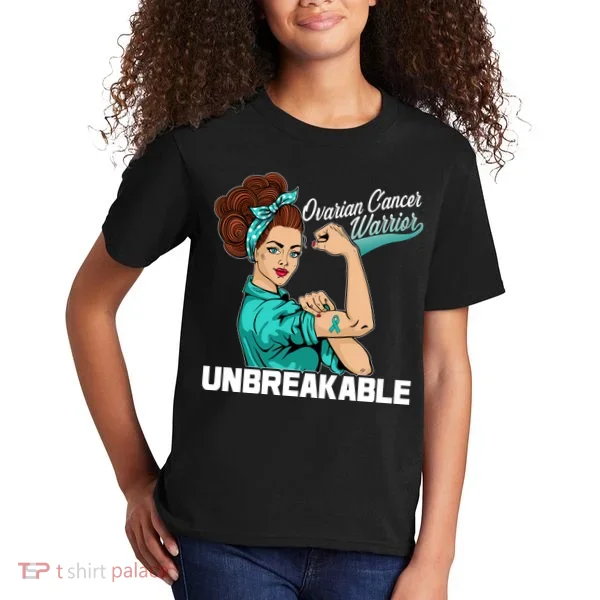 Ovarian Cancer Warrior Unbreakable Kids T-Shirt
