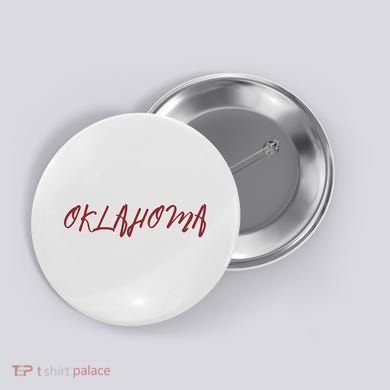 Oklahoma Vintage Cursive College Button