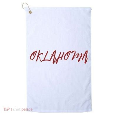 Oklahoma Vintage Cursive College Golf Towel
