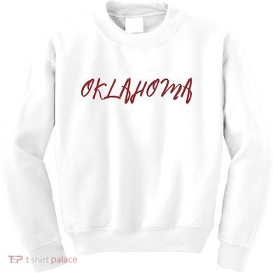 Oklahoma Vintage Cursive College Kids Sweatshirt