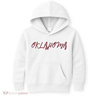 Oklahoma Vintage Cursive College Kids Hoodie