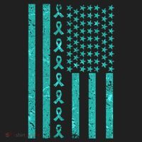 American Flag Ovarian Cancer Awareness Ribbon Beanie thumb 2