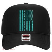 American Flag Ovarian Cancer Awareness Ribbon Hat thumb 0