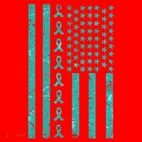 American Flag Ovarian Cancer Awareness Ribbon Santa Hat thumb 1